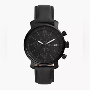 FOSSIL Rhett Chronograph Black Leather Watch